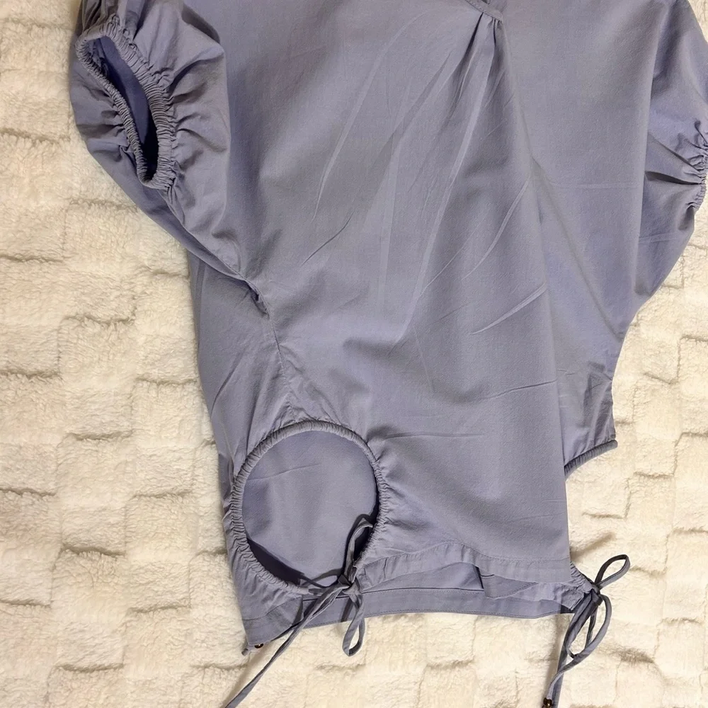 Madewell Boxy Puff Sleeve Blouse in Purple Size:XXS